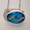 Sterling Silver Memorial Ash Bead - 1  1/8" Oval "Wave" Bezel Set Cabochon - Image 5