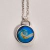 Sterling Silver Memorial Ash Bead - Round Bezel Set Cabochon - Image 2