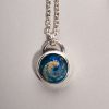 Sterling Silver Memorial Ash Bead - Round Bezel Set Cabochon - Image 5