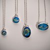 Sterling Silver Memorial Ash Bead - Round Bezel Set Cabochon - Image 3