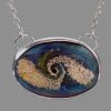 Sterling Silver Memorial Ash Bead - 1  1/8" Oval "Wave" Bezel Set Cabochon - Image 2