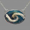 Sterling Silver Memorial Ash Bead - 1  1/8" Oval "Wave" Bezel Set Cabochon