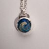 Sterling Silver Memorial Ash Bead - Round Bezel Set Cabochon - Image 4