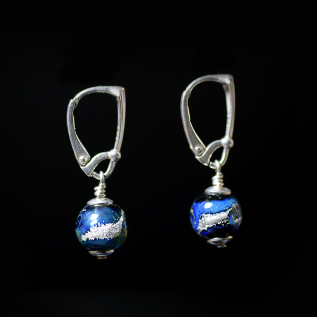 Sterling Silver Memorial Ash Bead Earrings Ash Beads