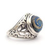 Sterling Silver Filigree "Saddle" Memorial Ash Ring - Image 4